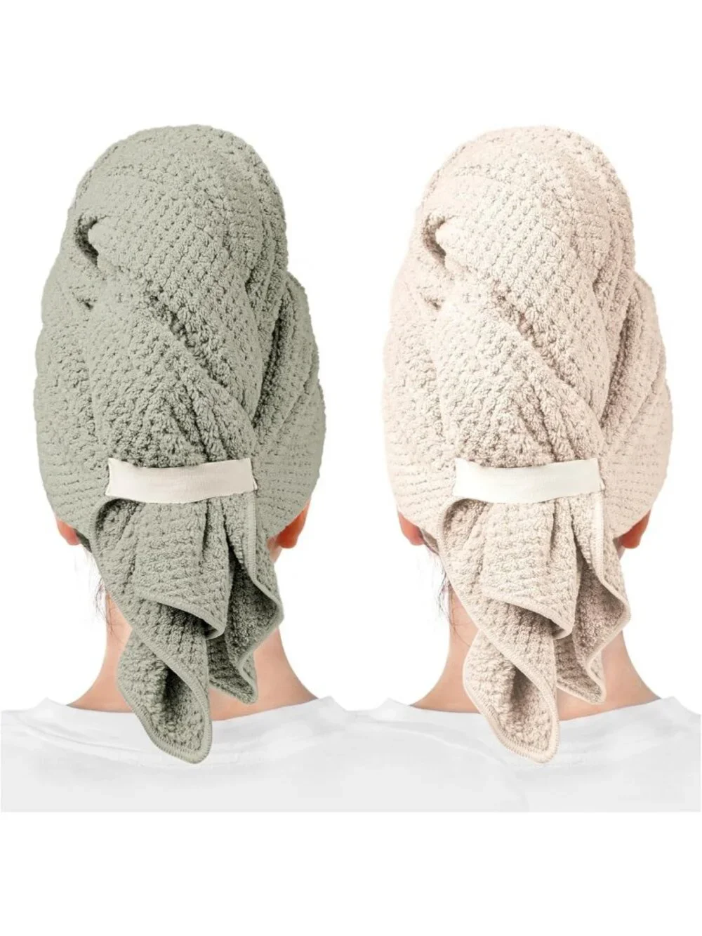 Super Absorbent Microfiber Hair Towels - Quick Drying Hair Wraps for Curly